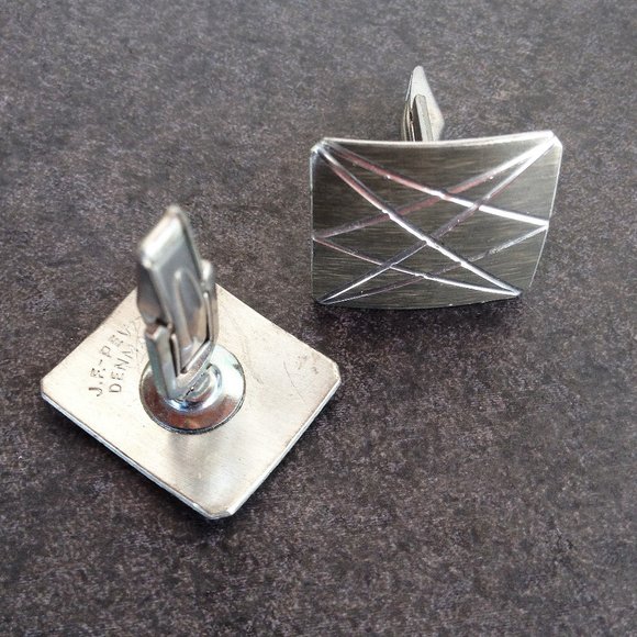 Vintage 50's Pewter Cuff Links - Picture 3 of 3